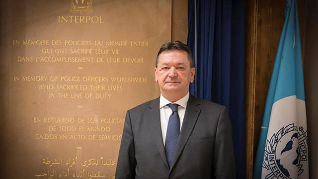 A view shows candidate for Interpol presidency Prokopchuk in Bangkok 