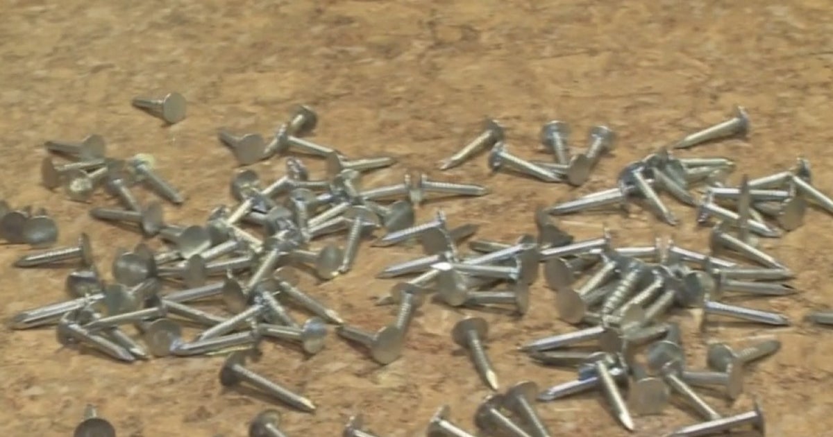 Drivers pissed off after locating dozens of roofing nails in their tires