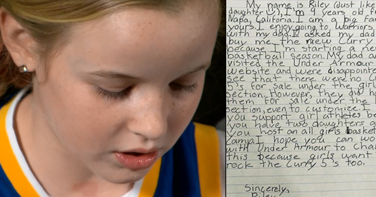 Steph Curry shoes 9 year old Riley Morrison asks why they re only