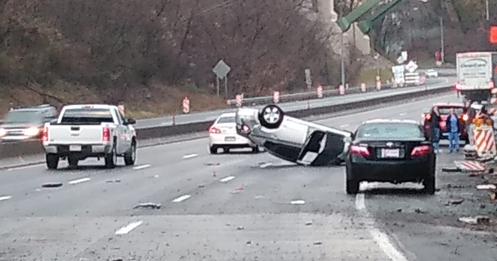 Two People Injured When Car Flips Onto Roof CBS Pittsburgh