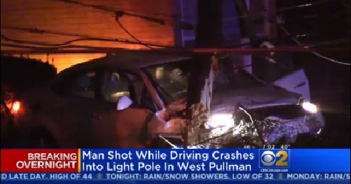Man Shot While Driving, Crashes Into Pole In West Pullman - CBS Chicago