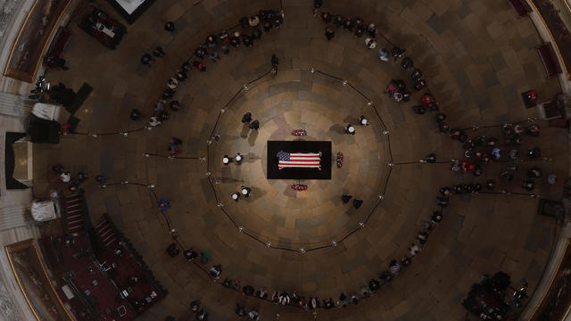 Former U.S. President Bush lies in state in the U.S. Capitol Rotunda in Washington 