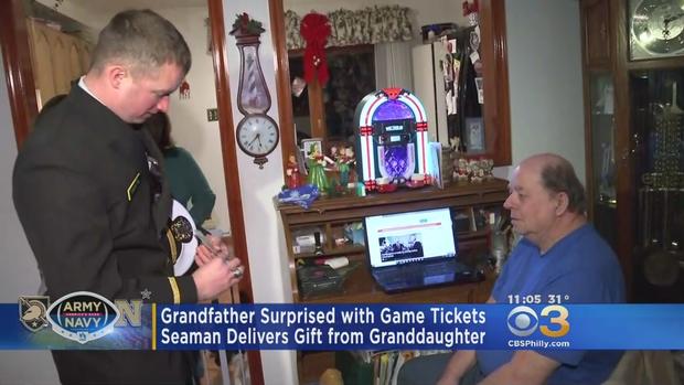 Seamen Surprises Delaware County Grandfather With Tickets To Army-Navy Game 