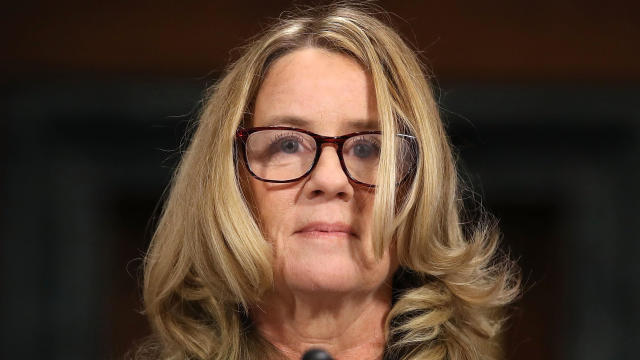 Christine Blasey Ford, the woman accusing Supreme Court nominee Brett Kavanaugh of sexually assaulting her at a party 36 years ago, prepares to testify before the Senate Judiciary Committee on Capitol Hill in Washington Sept. 27, 2018. 