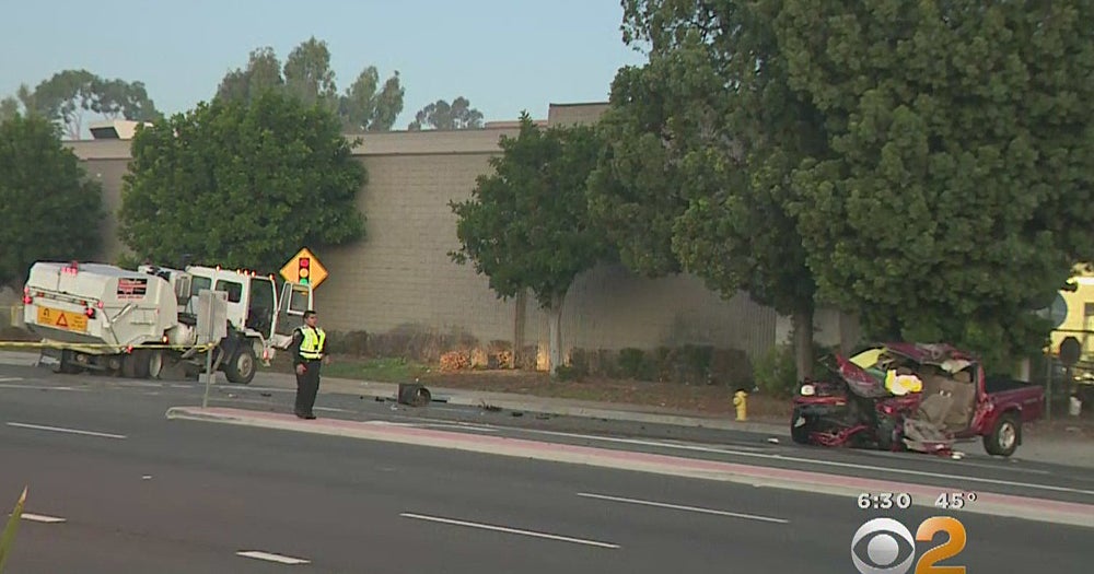 1 Killed In Collision With Street Sweeper In La Habra CBS Los Angeles