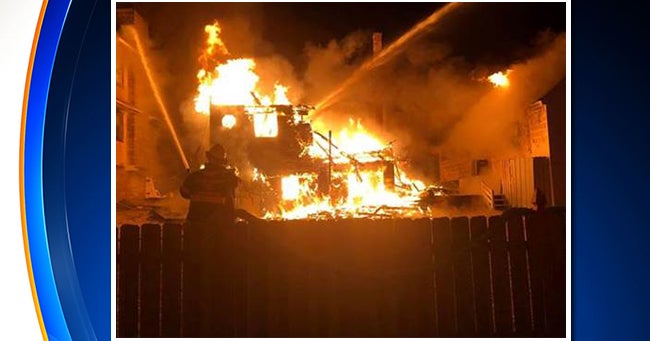 Fire Destroys Home, Damages 3 More In Ocean County CBS New York
