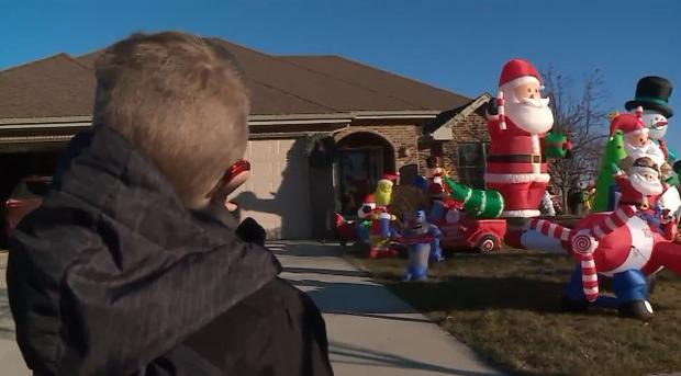 WGN Strangers send over 100 yard inflatables to kid with rare condition 'obsessed' with them 
