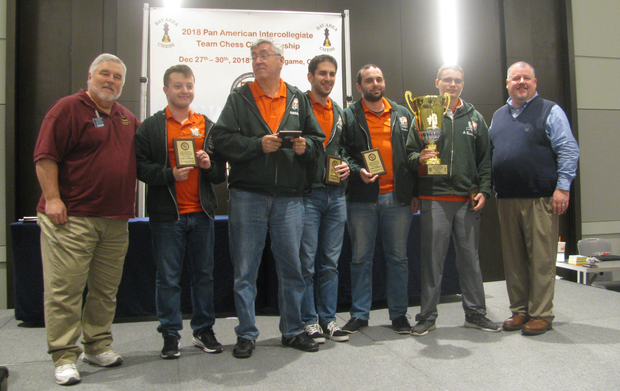 Four UT Dallas chess players secured the second place trophy at the Pan Am Tournament. 