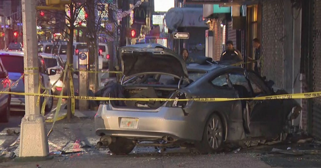 3 Hurt, 1 Critically, When Car Slams Into Queens Storefront - CBS New York