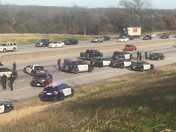 Fort Worth Police standoff on I-30 