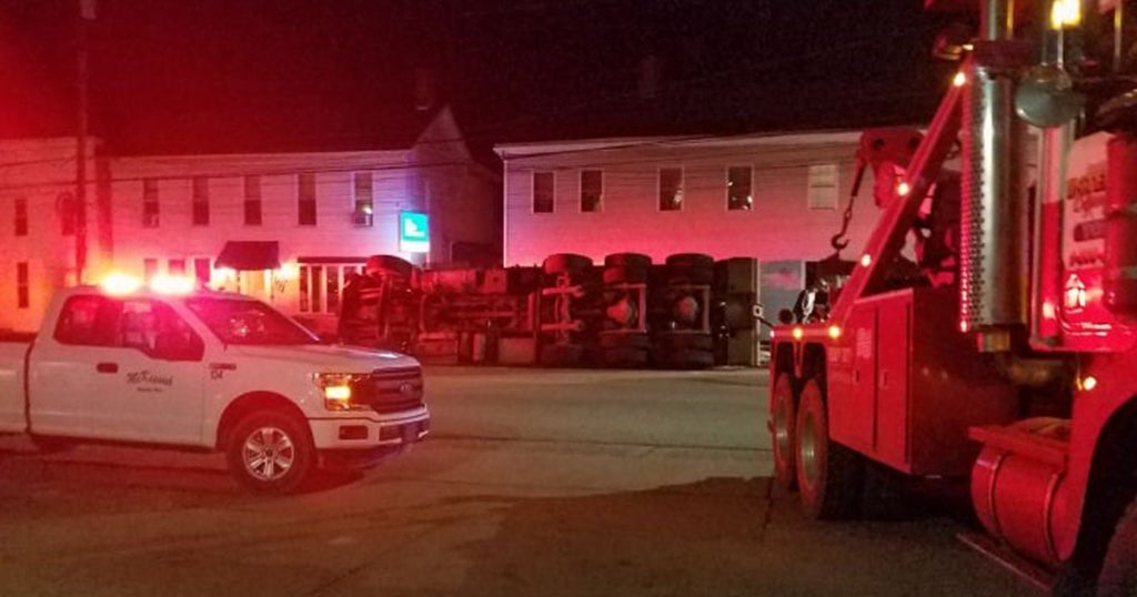 Overturned Tanker Truck Causes Traffic Problems In Claysville CBS