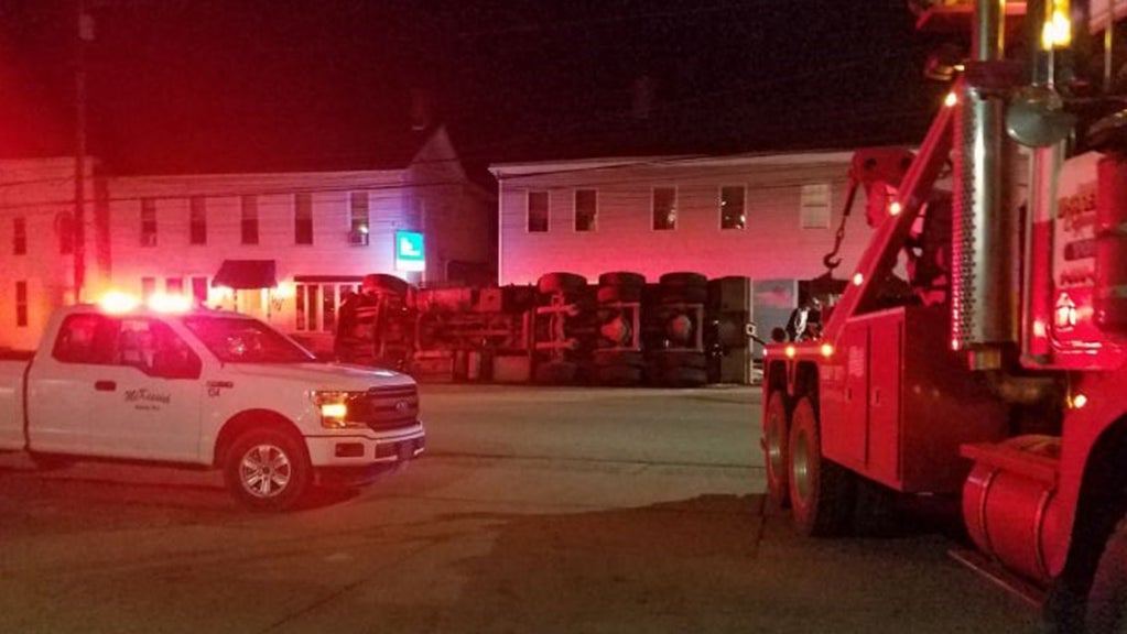 Overturned Tanker Truck Causes Traffic Problems In Claysville CBS