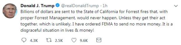 President Trump Says He Is Halting FEMA Funding To Calif. 