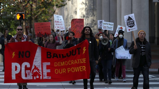 Protestors In Bay Area Rally To Hold  Utility PG&E Accountable For Camp Fire 