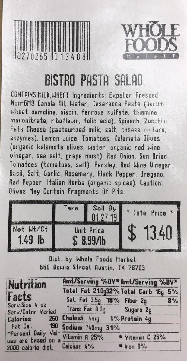 whole foods baby spinach recall 