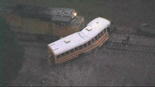 Athens school bus collision with train 