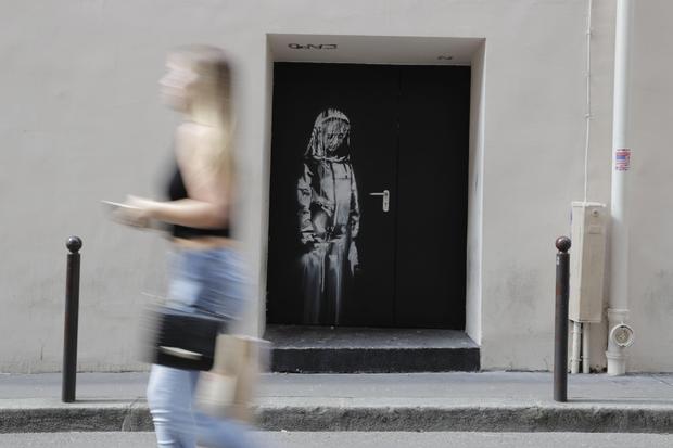 Artist Banksy artwork in Paris 