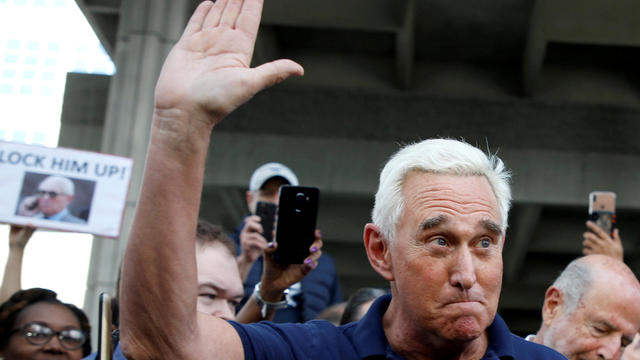 FILE PHOTO: Roger Stone speaks after his appearance at Federal Court in Fort Lauderdale 
