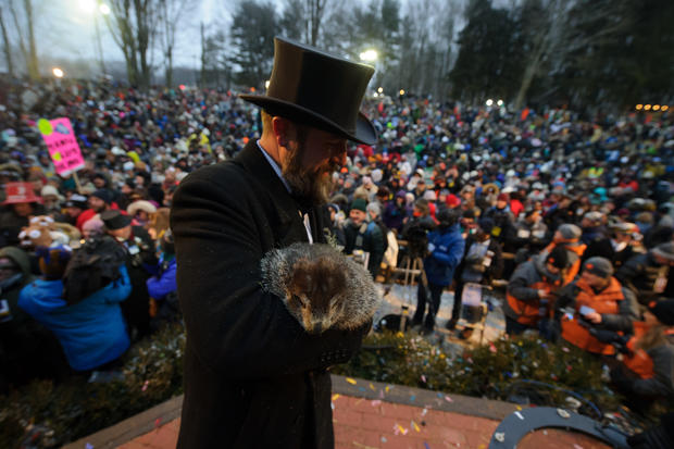 "Punxsutawney Phil"  Looks For His Shadow At Annual Groundhog Day Ritual In PA 