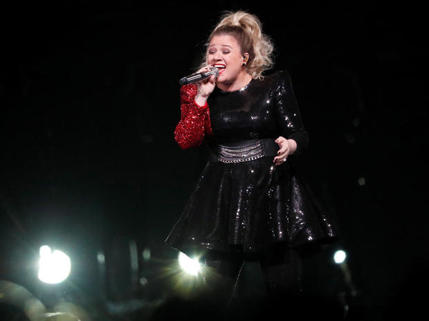Singer Clarkson performs during the Meaning of Life Tour at Staples Center in Los Angeles 