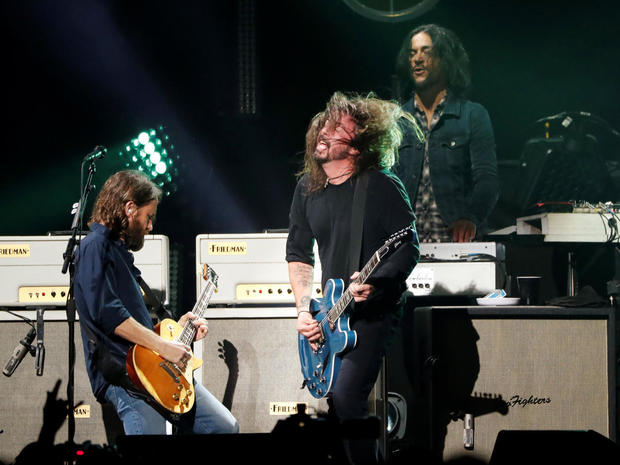Dave Grohl of    Foo Fighters performs with members of Audioslave during the I Am The Highway: A Tribute to Chris Cornell concert at The Forum in Inglewood 