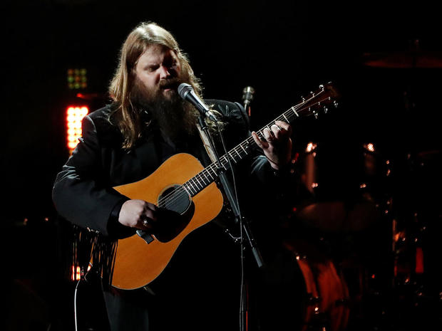 Chris Stapleton performs during the I Am The Highway: A Tribute to Chris Cornell concert at The Forum in Inglewood 