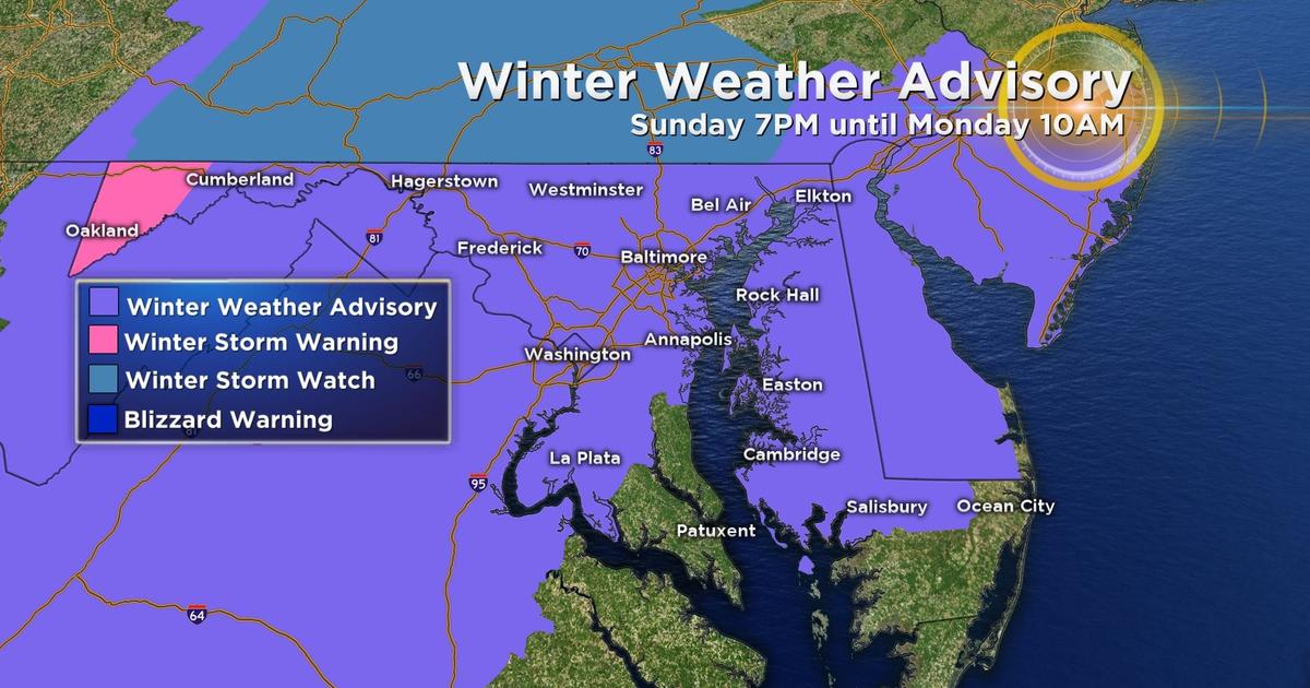 Maryland Weather Winter Mix, Snow Arriving Late Sunday Night CBS
