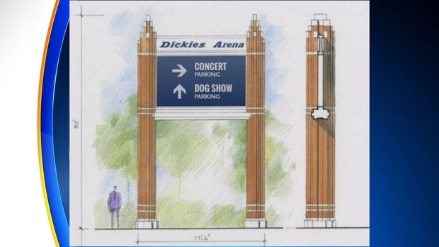 proposed digital sign outside Dickies Arena 