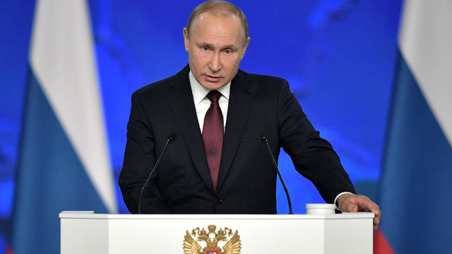 Russian President Vladimir Putin addresses the Federal Assembly in Moscow 