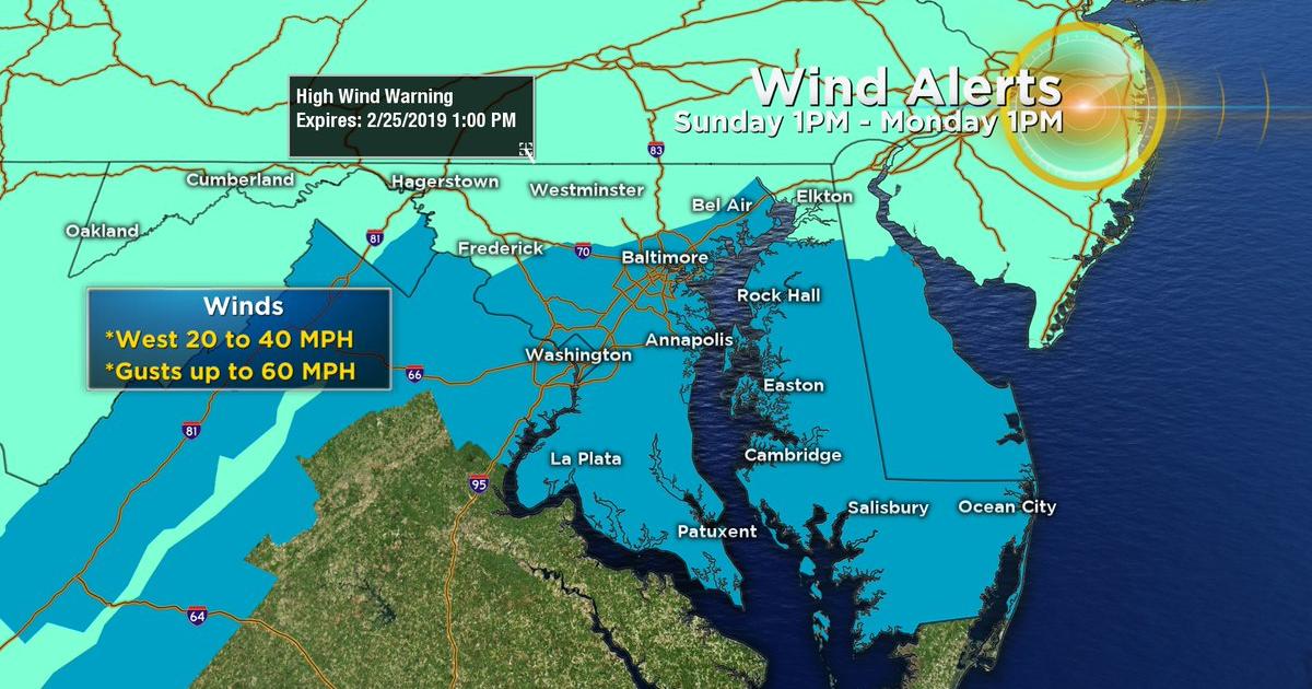 High Wind Warning Issued For Northern Baltimore Counties - CBS Baltimore