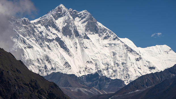 Lhotse mountain peak, fourth highest mountain in the world, Himalayas mountain range, Nepal 