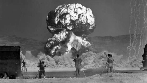Filming an atomic bomb blast. (U.S. Dept. of Defense via CBS News) 