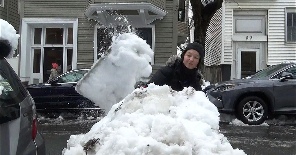 Boston Residents Race To Clear Snow Before Freezing Temperatures Arrive