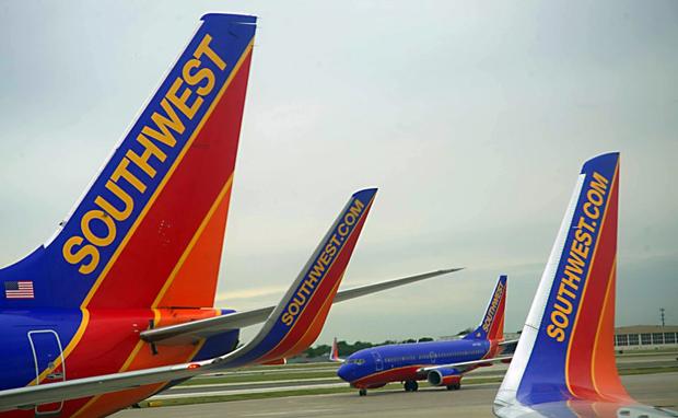 Southwest Airlines passenger planes are 