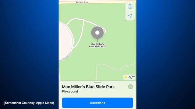 Playground Now Identified As 'Mac Miller's Blue Slide Playground' On Google  Maps - CBS Pittsburgh