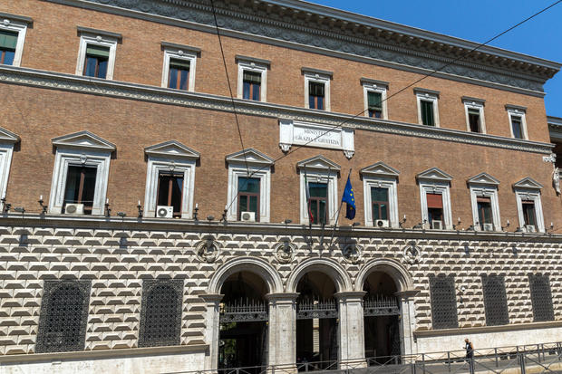 Building of Ministry of Justice in city of Rome, Italy 