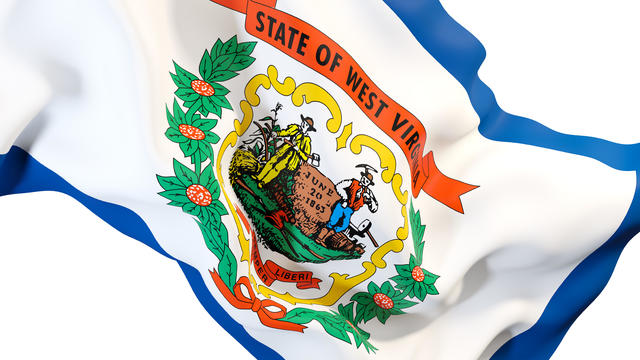 west virginia state flag close up. United states local flags 