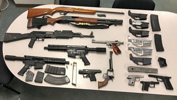 Antioch Police Release Photo of Illegal Guns Seized at a House Near Prospects High School 