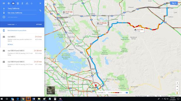 Tracy to San Jose Google Maps 