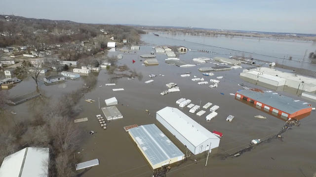 Flooded areas are seen in Bellevue 