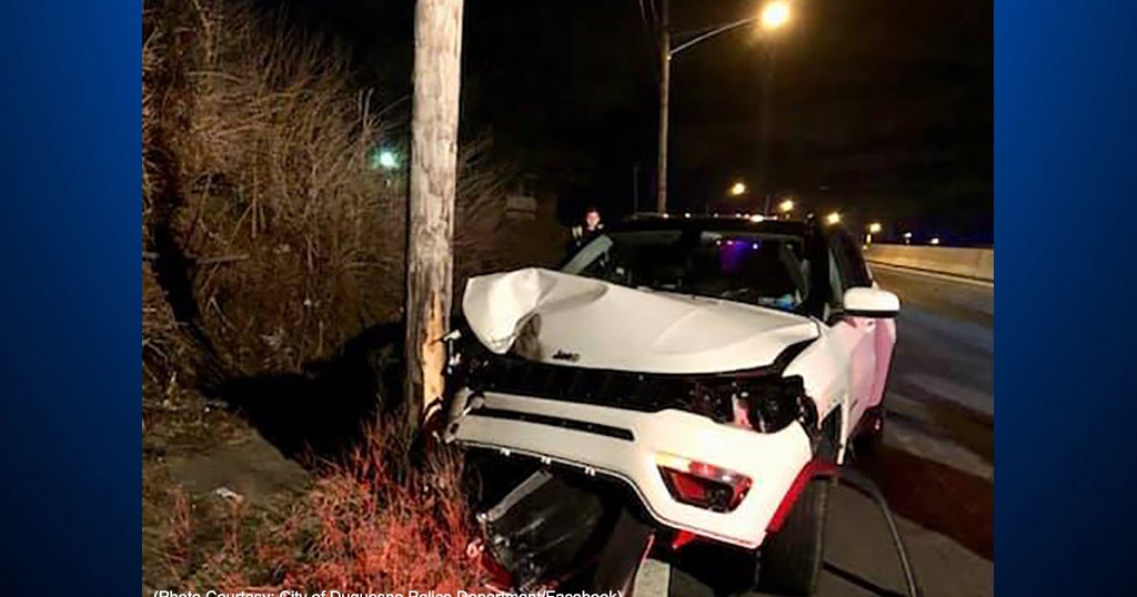 Duquesne Police Driver Flees After Crashing Into Pole CBS Pittsburgh