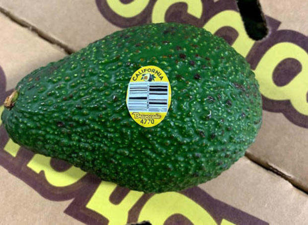 Bravocado sticker on recalled avocado 