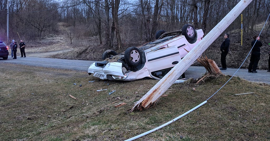 Car Overturns, Hits Utility Pole In Leechburg CBS Pittsburgh