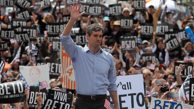 Democratic 2020 U.S. presidential candidate Beto O'Rourke attends a kickoff rally on the streets of El Paso 