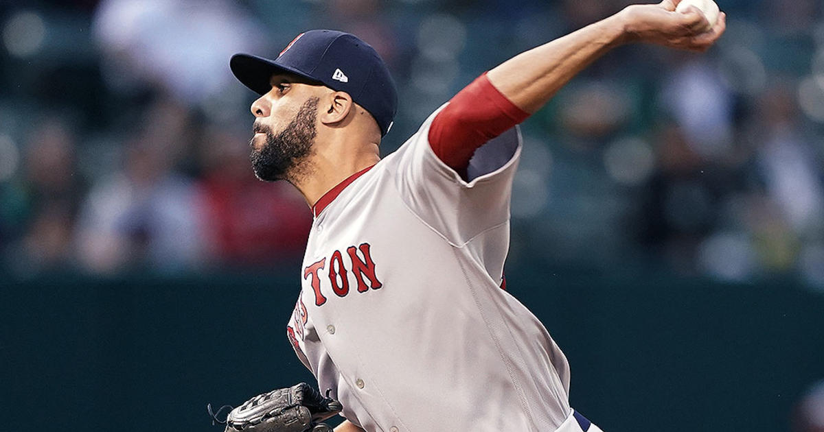 Boston Red Sox starting pitcher DAVID PRICE throws the first pitch