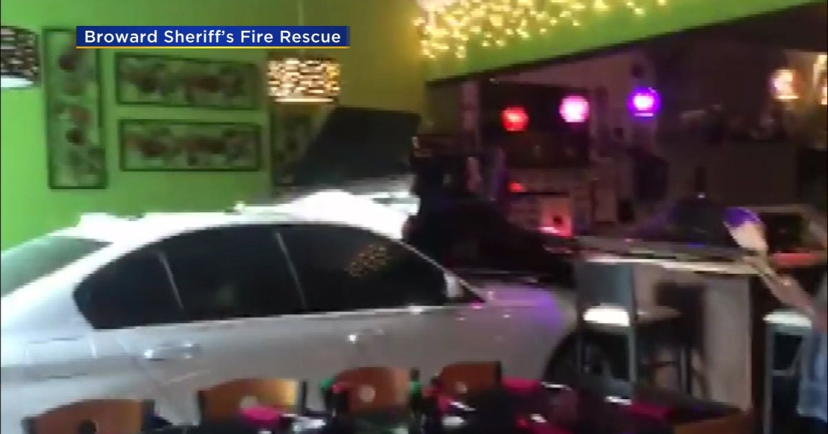 Florida Woman Crashes Car Into Sushi Restaurant During Dinner - CBS Miami