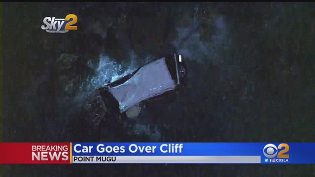 Car goes over cliff on PCH near Point Mugu 