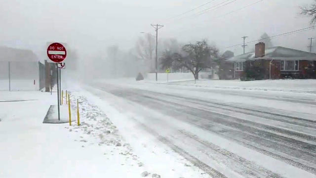 A general view of the blizzard in Greeley, Colorado, is seen March 13, 2019, in this picture obtained from social media. 