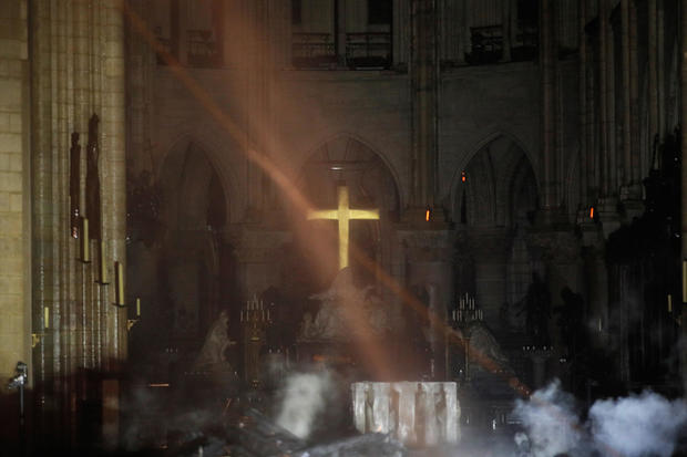 Notre Dame Cathedral fire - altar 
