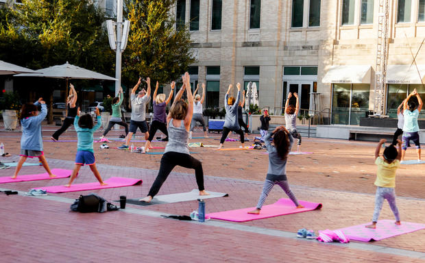 Yoga in Sundance Square 
